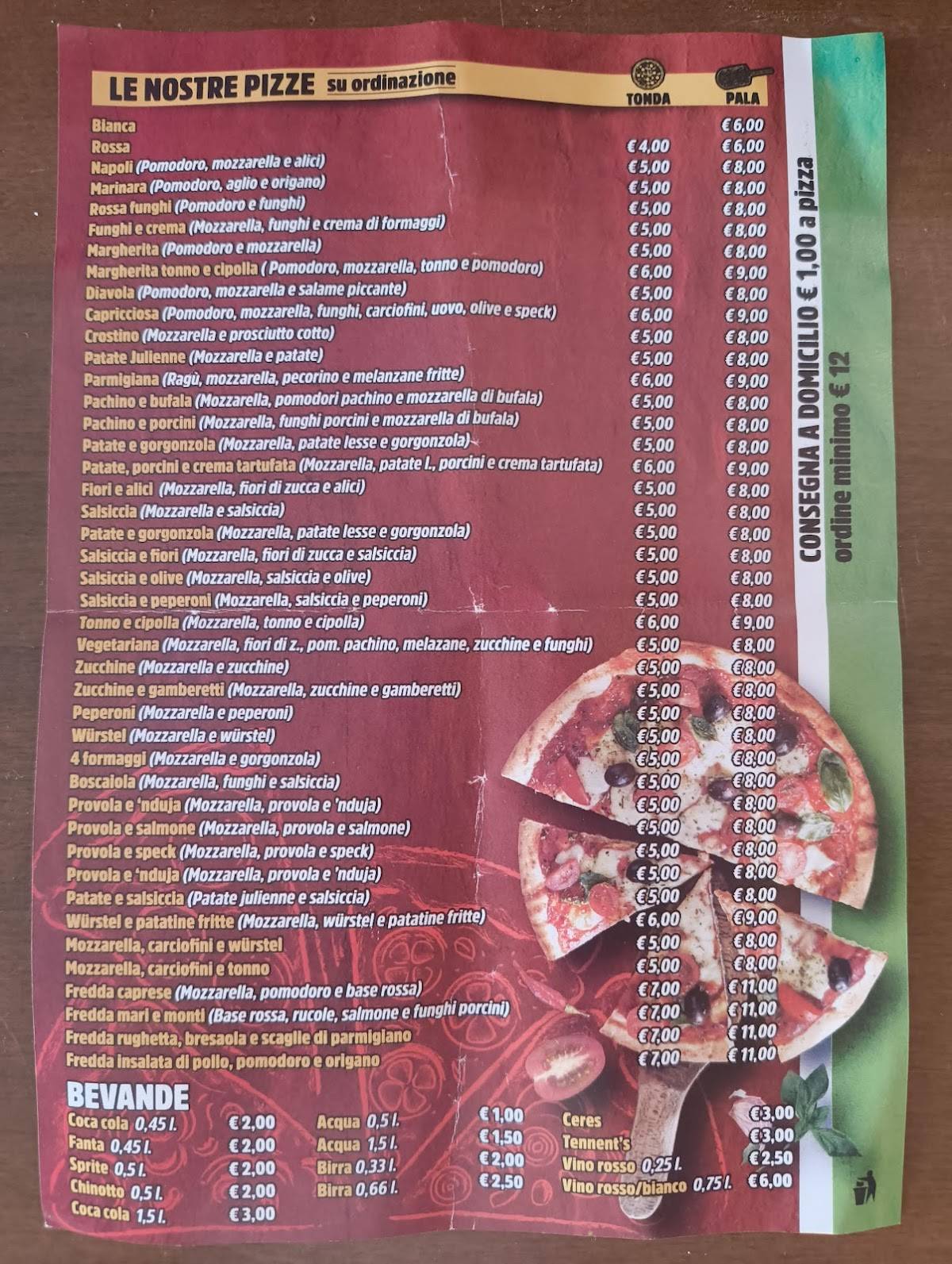 Menu di Pizzagus Roma 