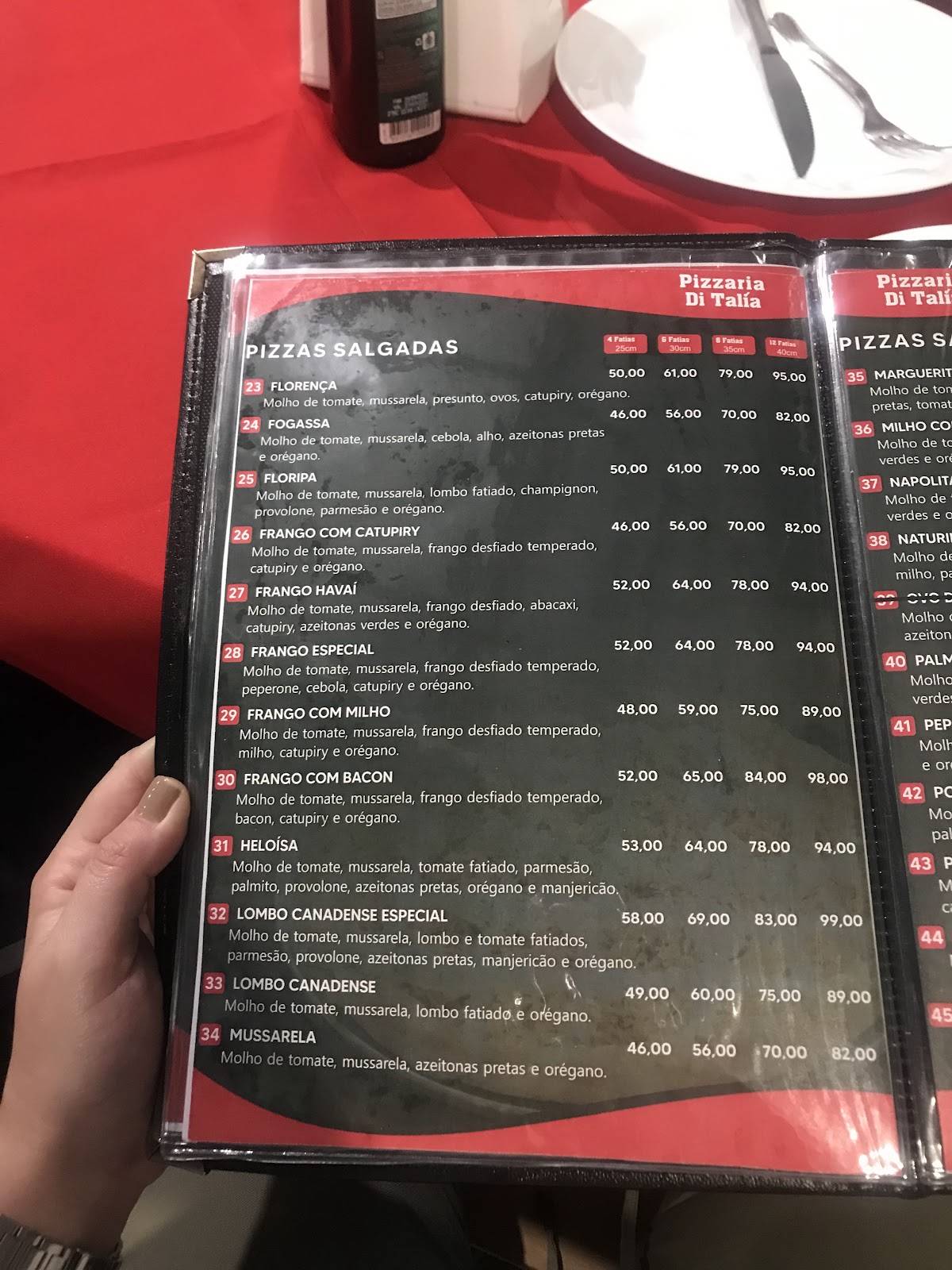 Pizzaria Di Tália cardápio