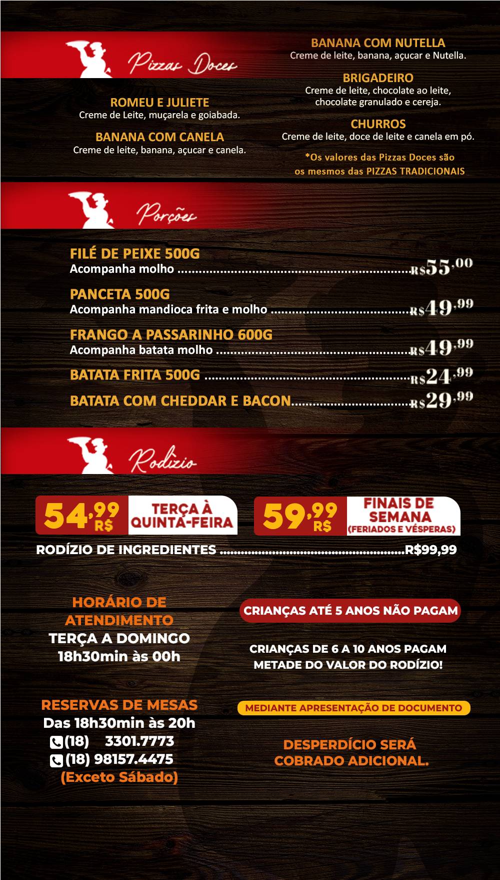 Pizzaria Dona Amélia - Unidade 4 - Rodízio & À la Carte cardápio