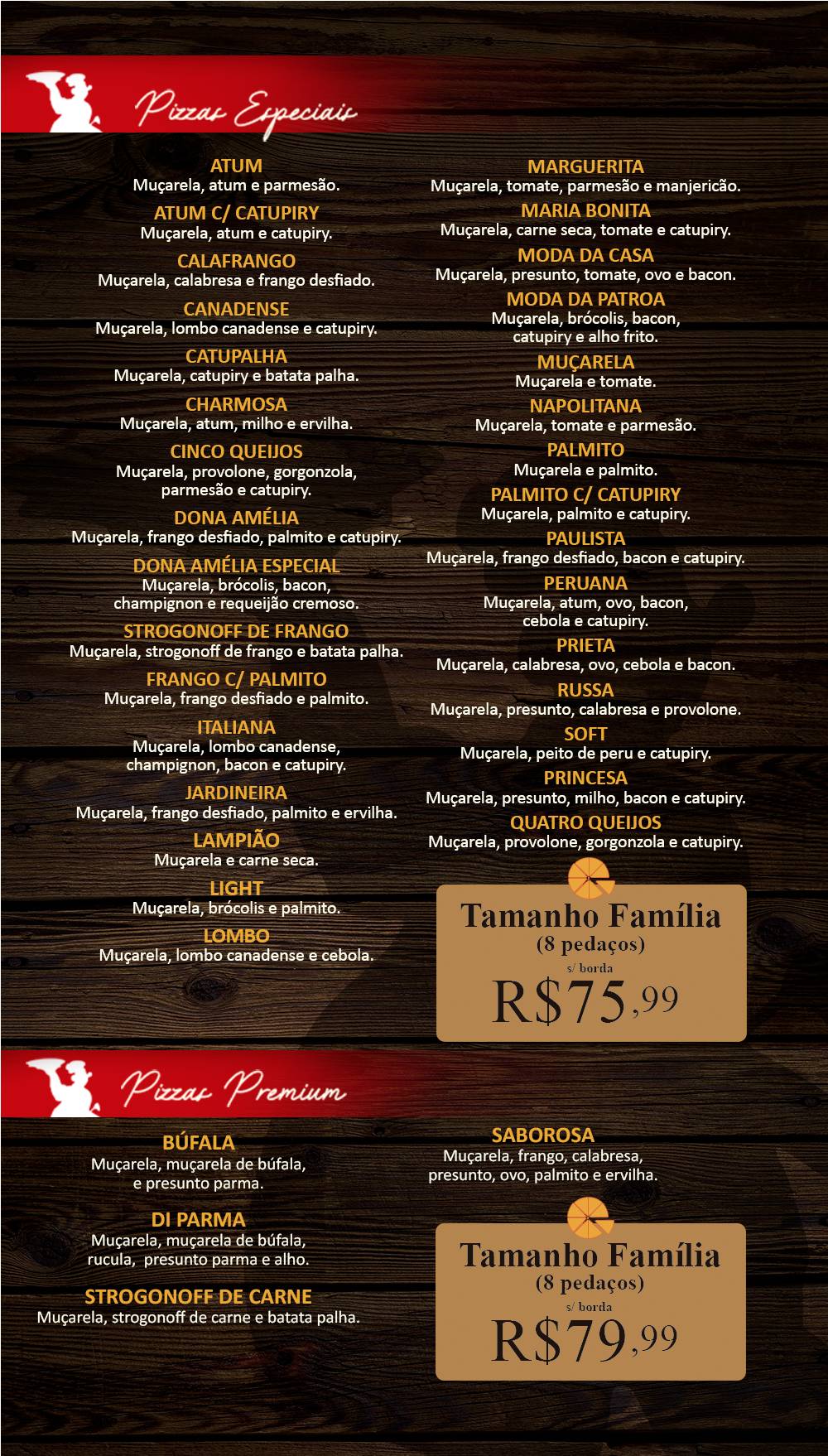Pizzaria Dona Amélia - Unidade 4 - Rodízio & À la Carte cardápio