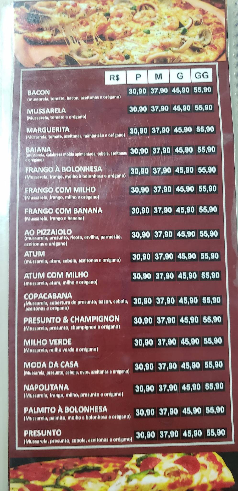 Pizzaria Forno a Lenha cardápio