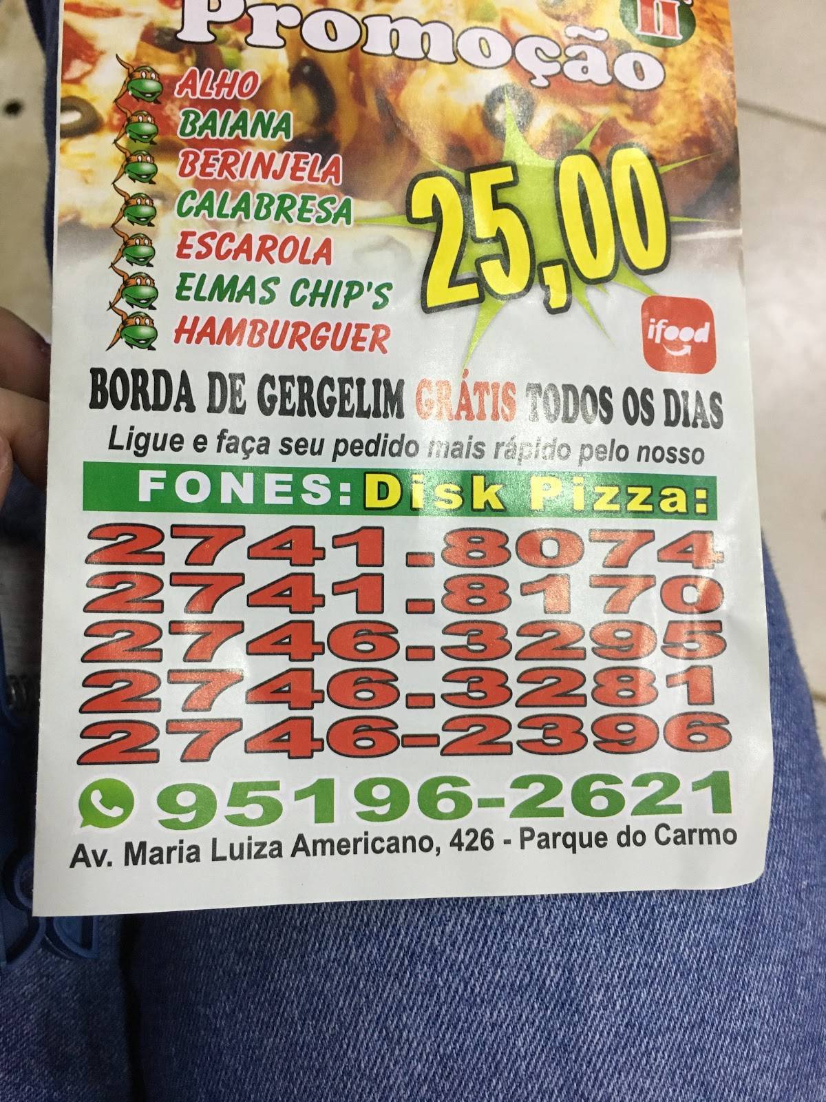 Pizzaria Rafael cardápio