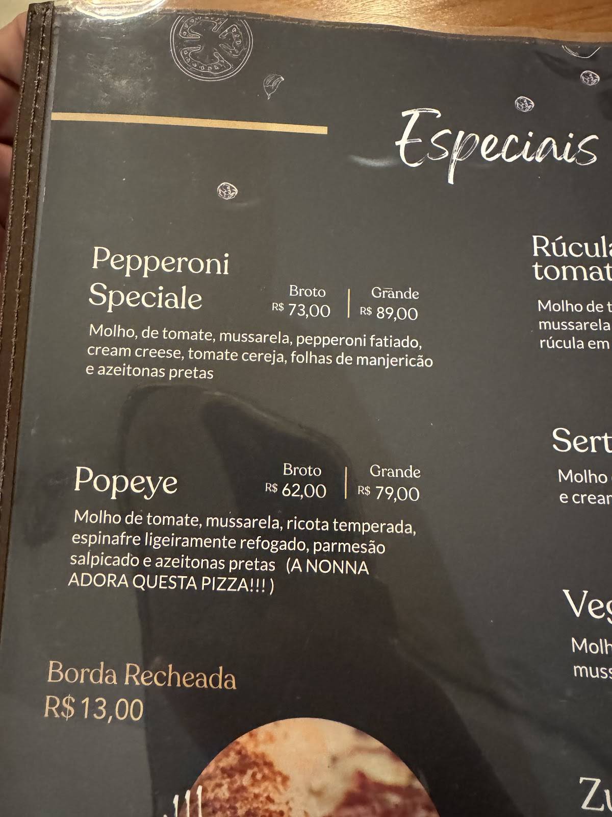 Pizzaria da Nonna cardápio