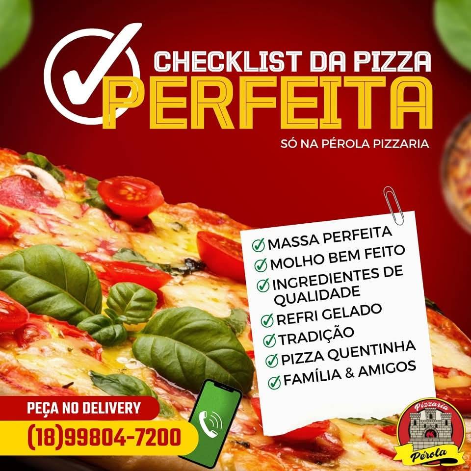 Pizzaria perola cardápio