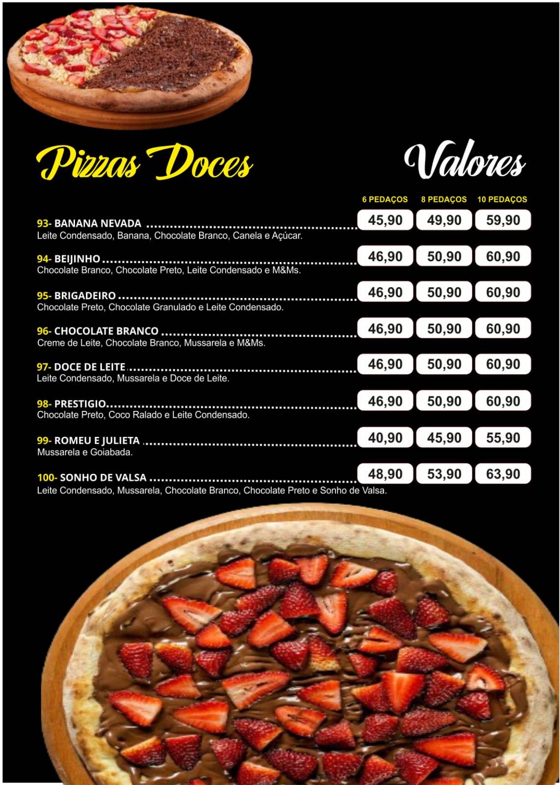 Pizzaria perola cardápio