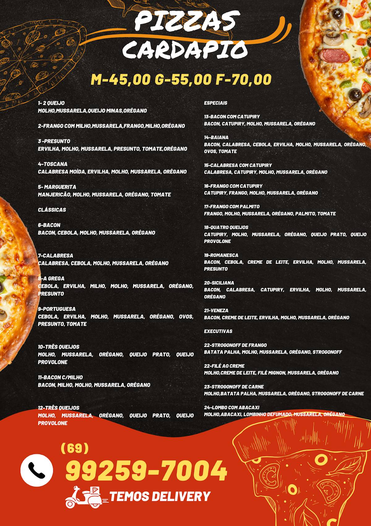 Pizzas Gomez cardápio
