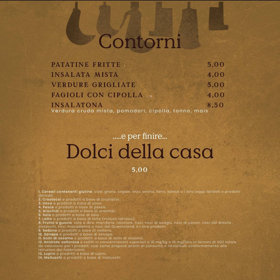 Menu di Pizzeria Antica Coltelleria 