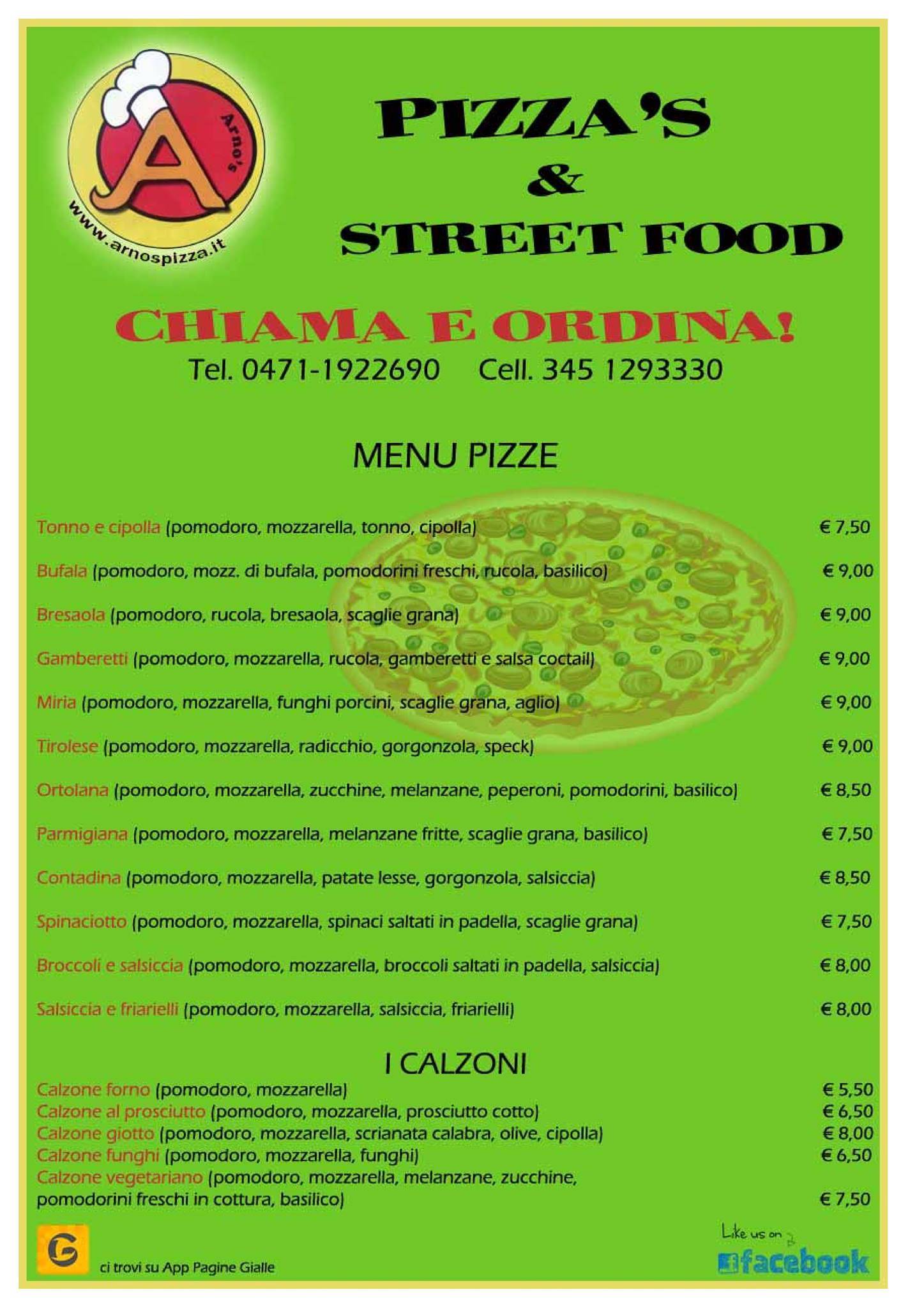 Menu di Arno's Pizza & Street Food 
