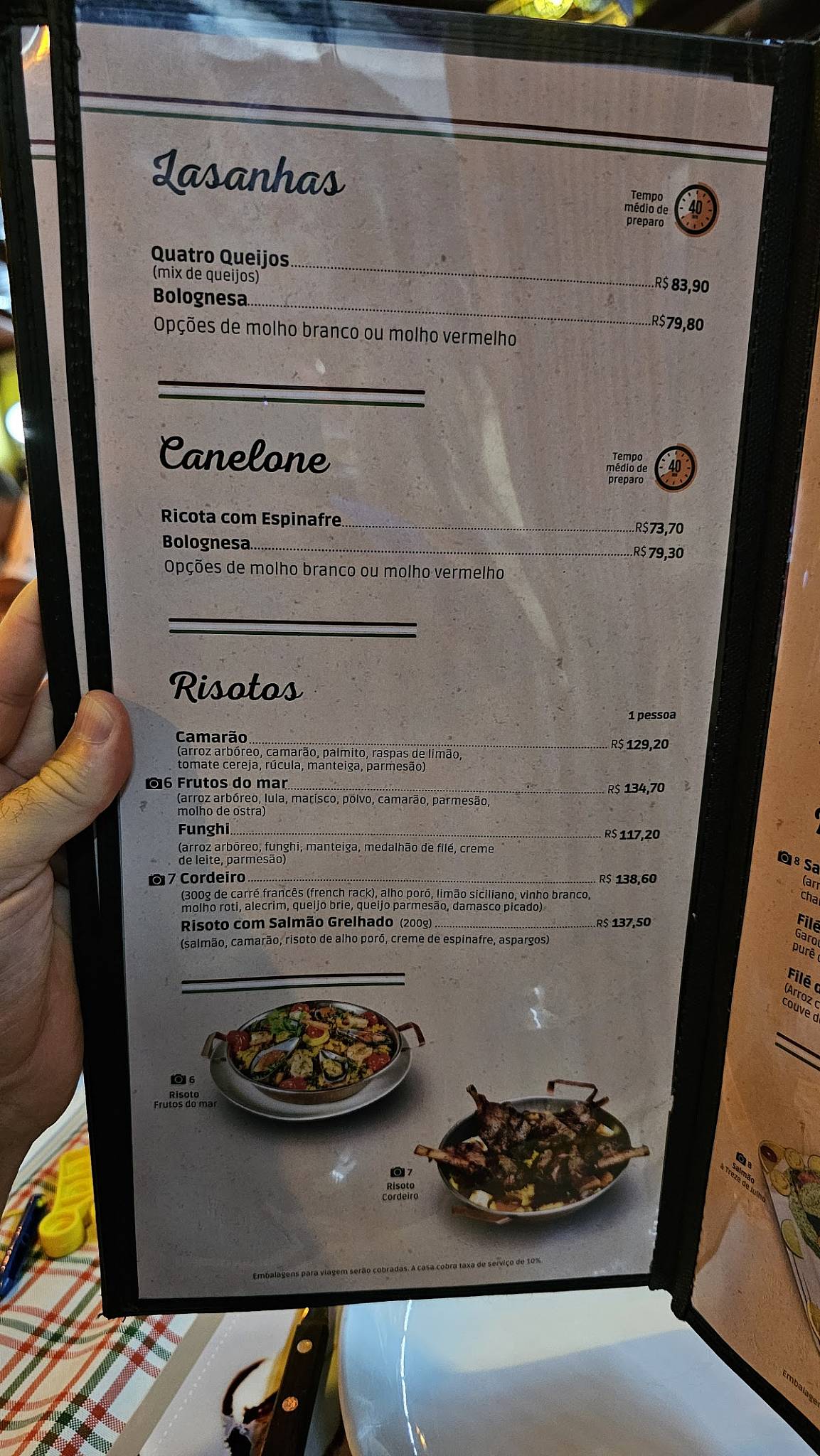 Cantina Santa Maria cardápio