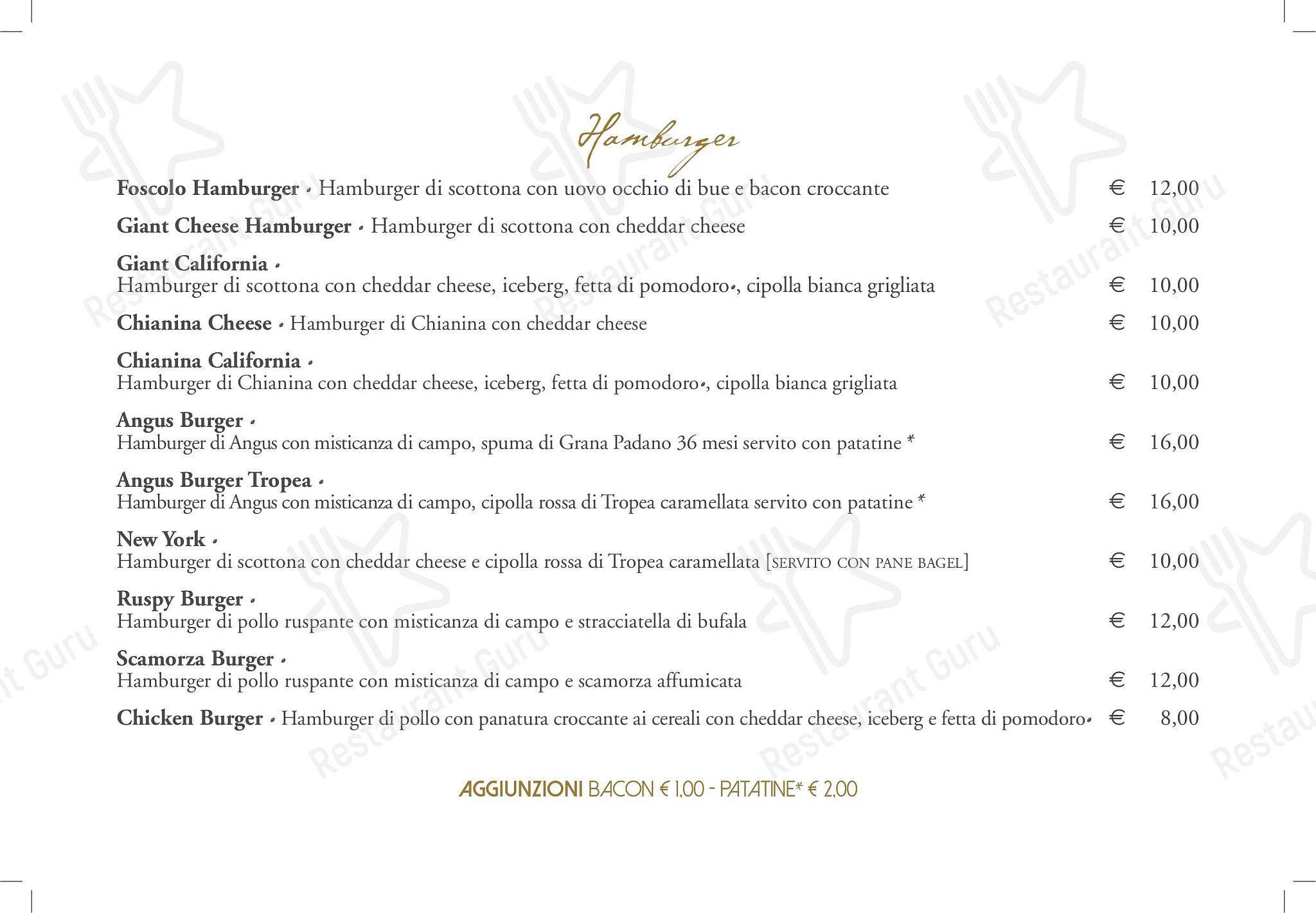 菜单 per Foscolo Tre pizzeria