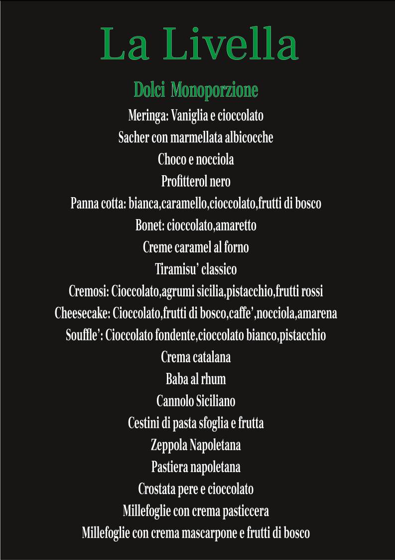 Menu di La Livella 