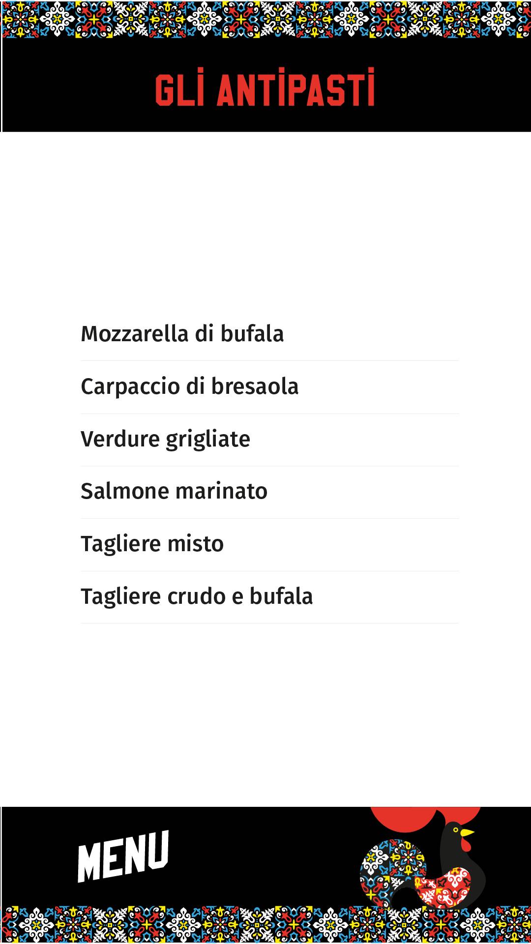 Menu di Le Coq 