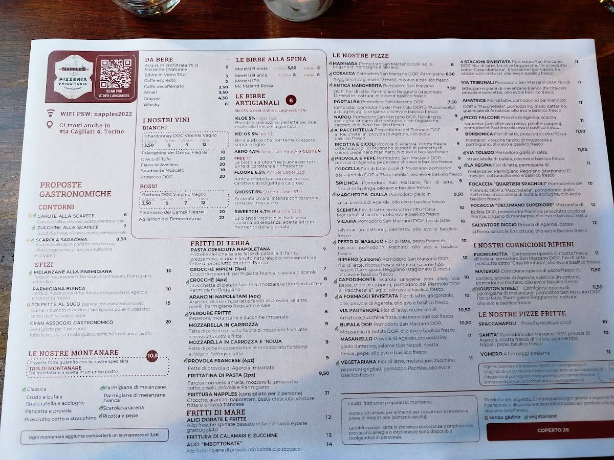 Menu di Napples (San Salvario) - Antica Pizzeria e Friggitoria Partenopea 