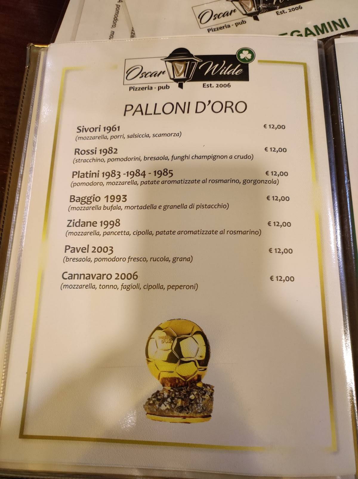 Menu di Oscar Wilde 