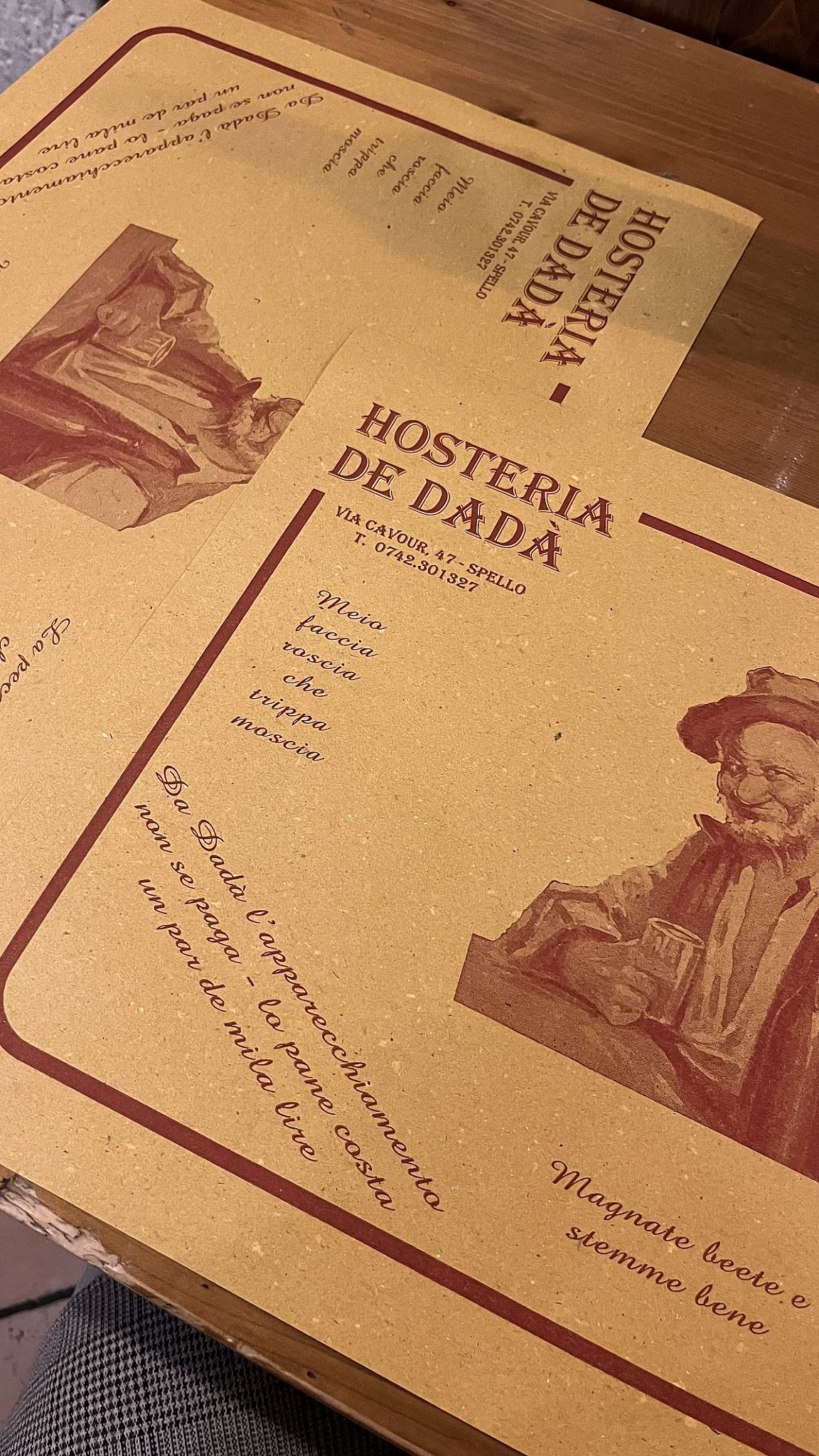 Menu di Osteria de Dadà 