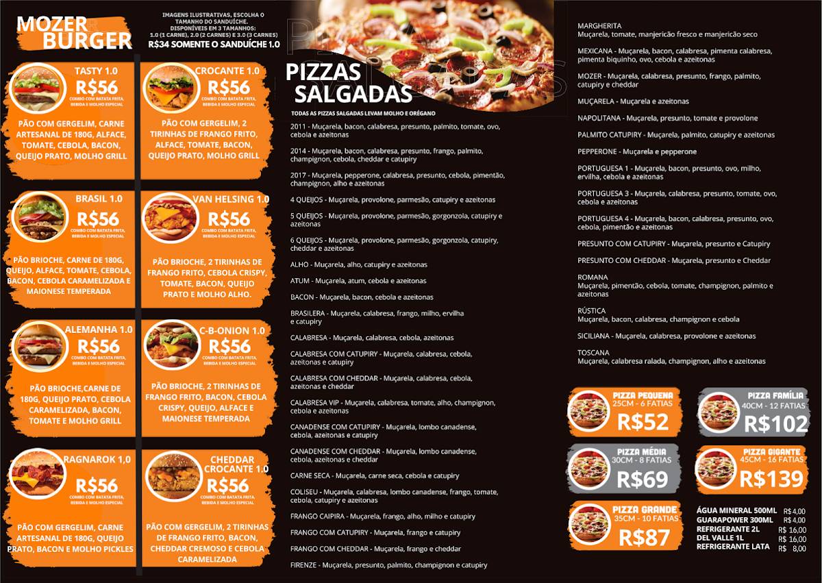 Pizzaria Mozer cardápio