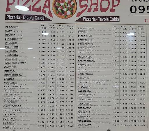 Menu di Pizza Shop 