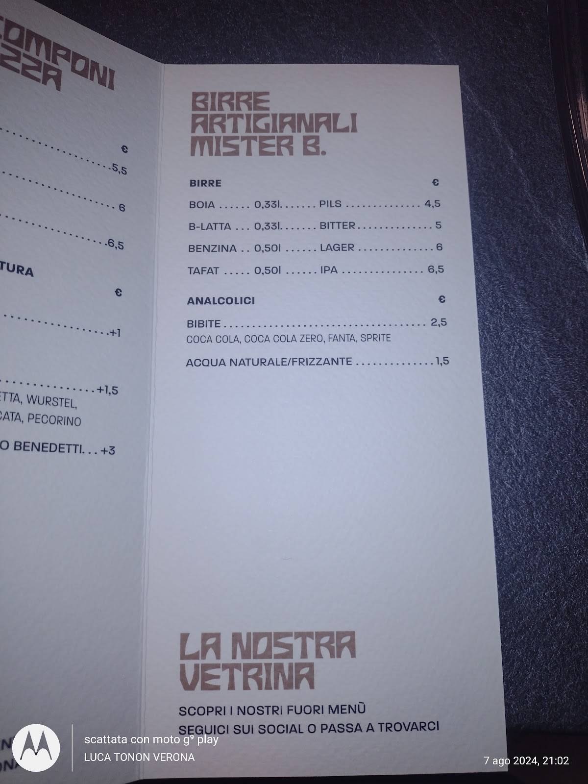 Menu di Pizzeria Semplice di Luca Gianlorenzi 
