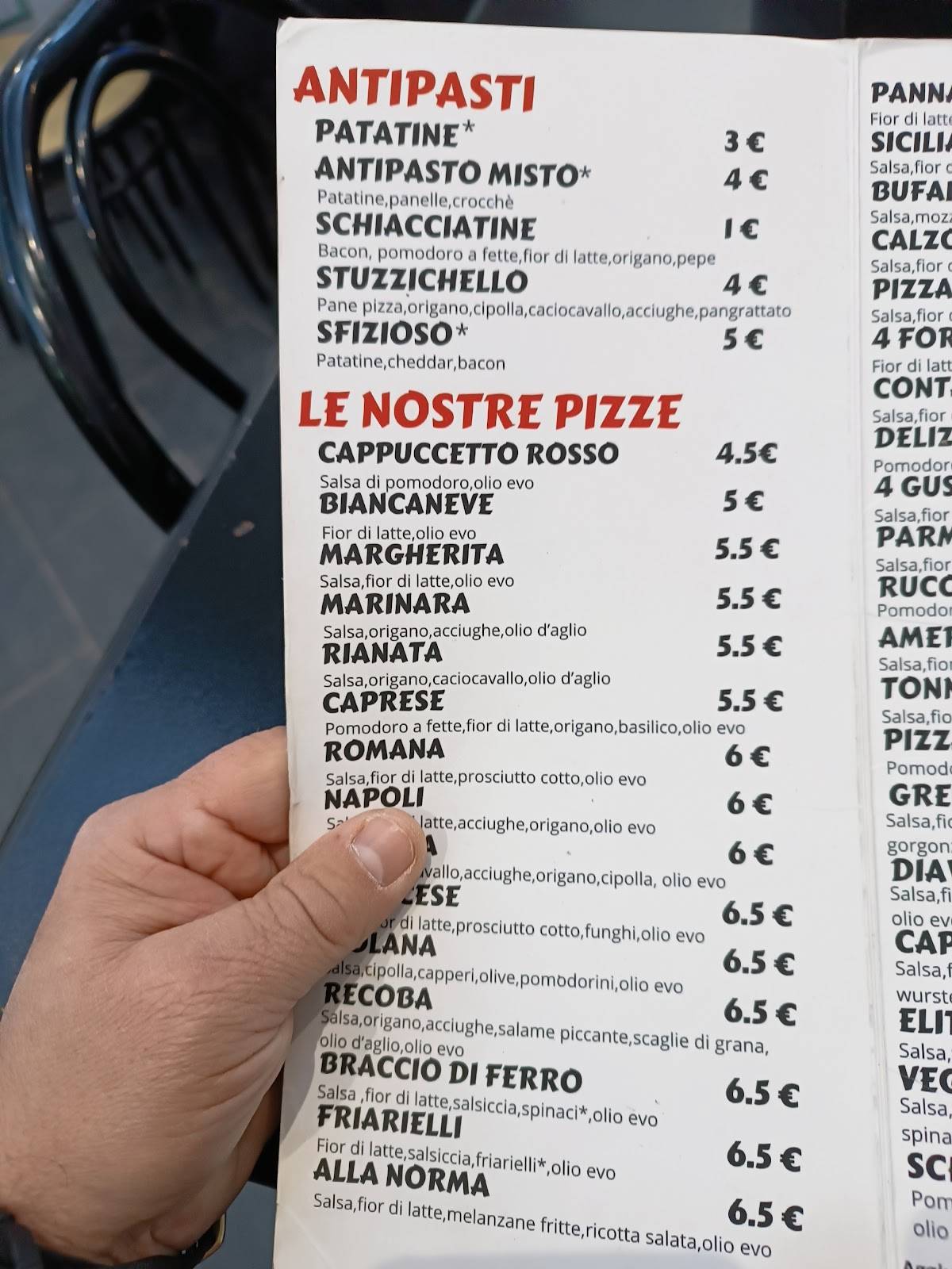 Menu di Pizzeria Zio Fè di Ferrante salvatore 