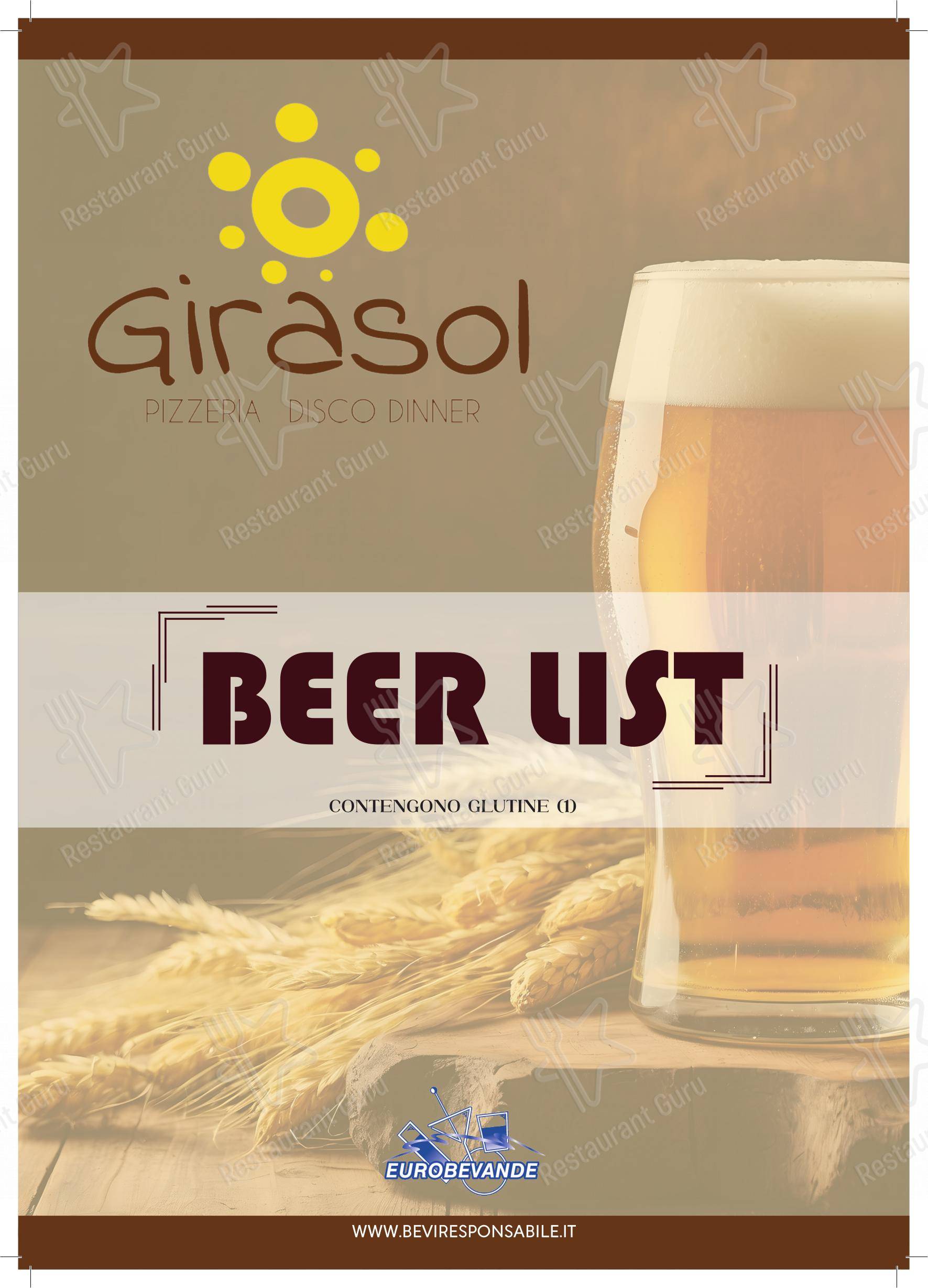 Основное меню per Pizzeria Ristorante Girasol in Firenze