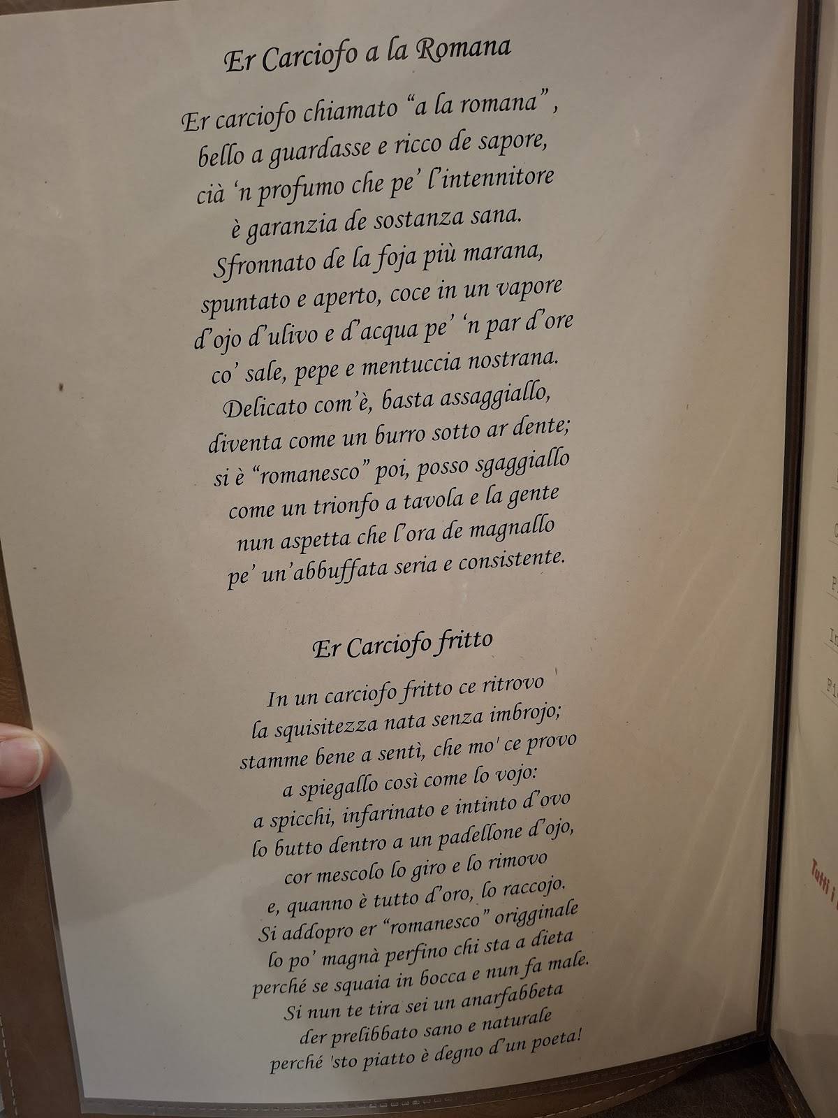 Menu di Ristorante Pecorino 