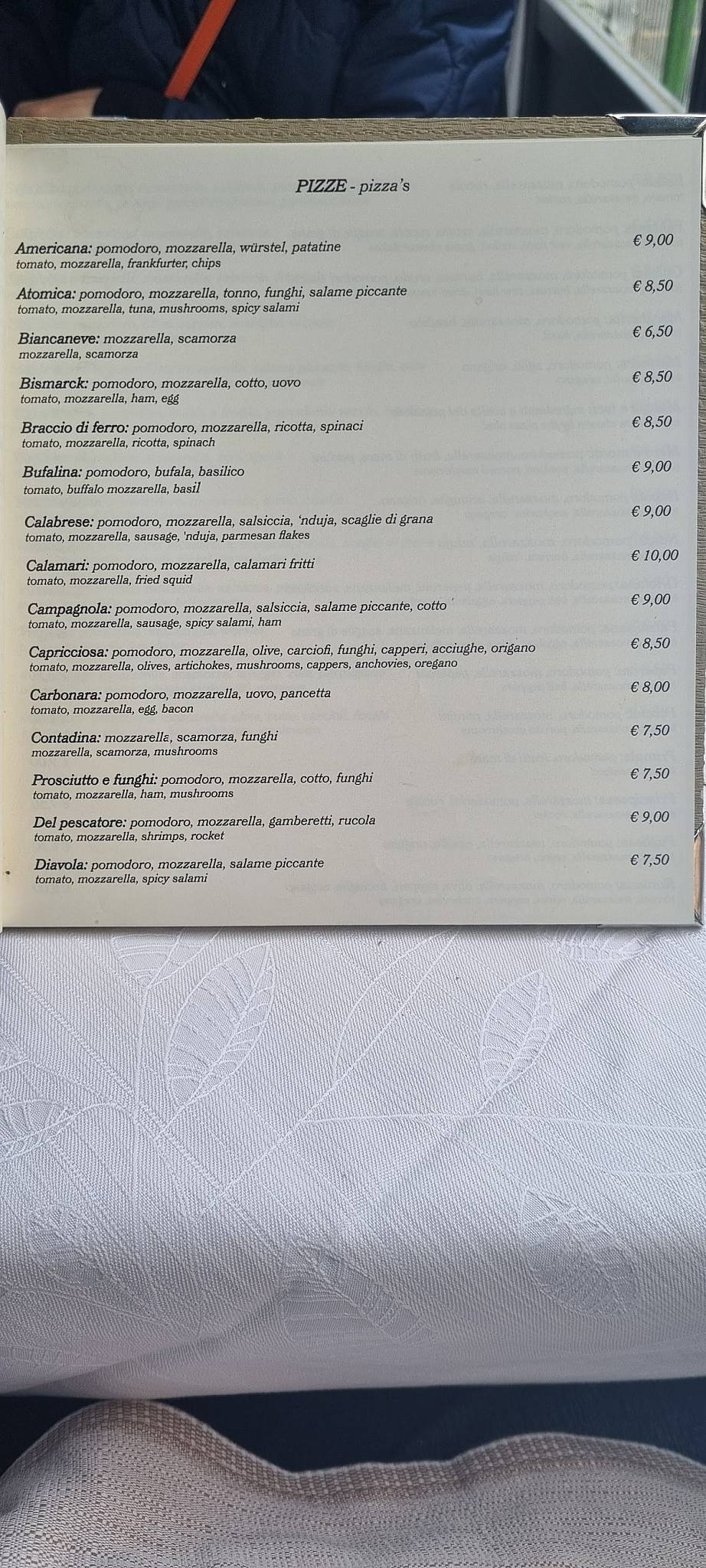 Menu di Ristorante Pizzeria La Primula 