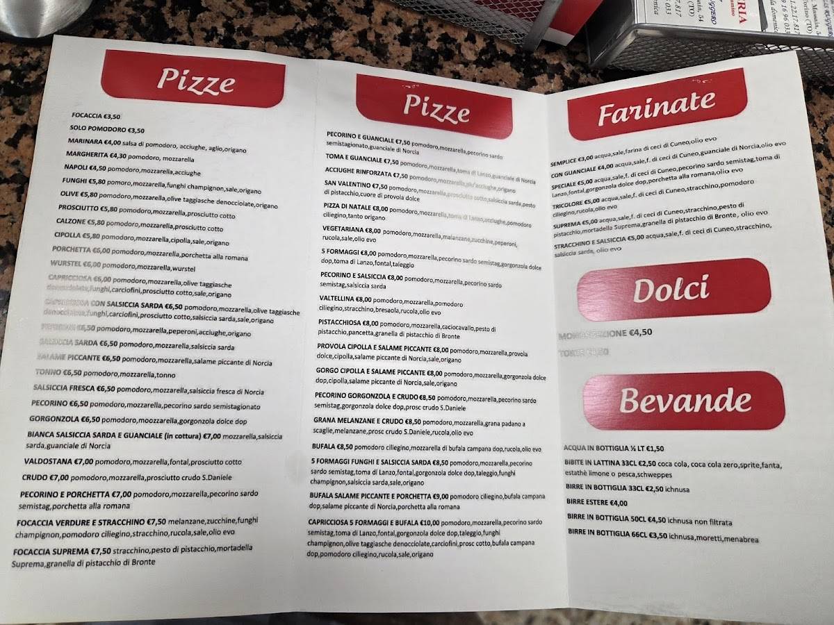 Menu di Sa Crocoriga 