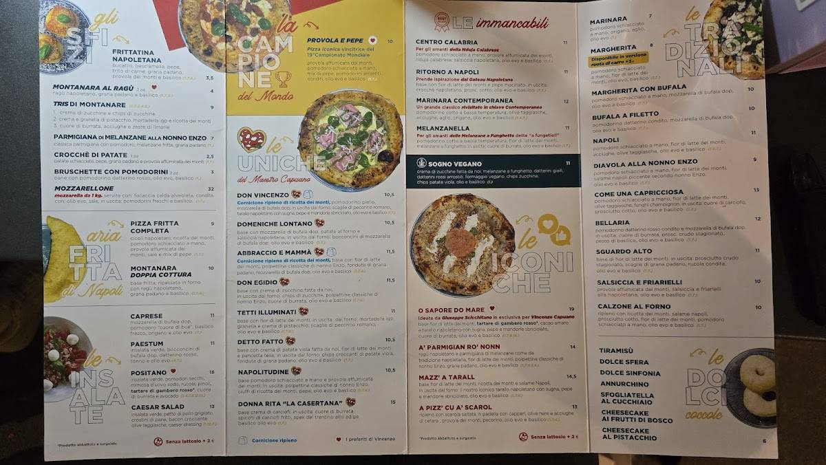 Menu di Pizzeria Vincenzo Capuano Caserta 