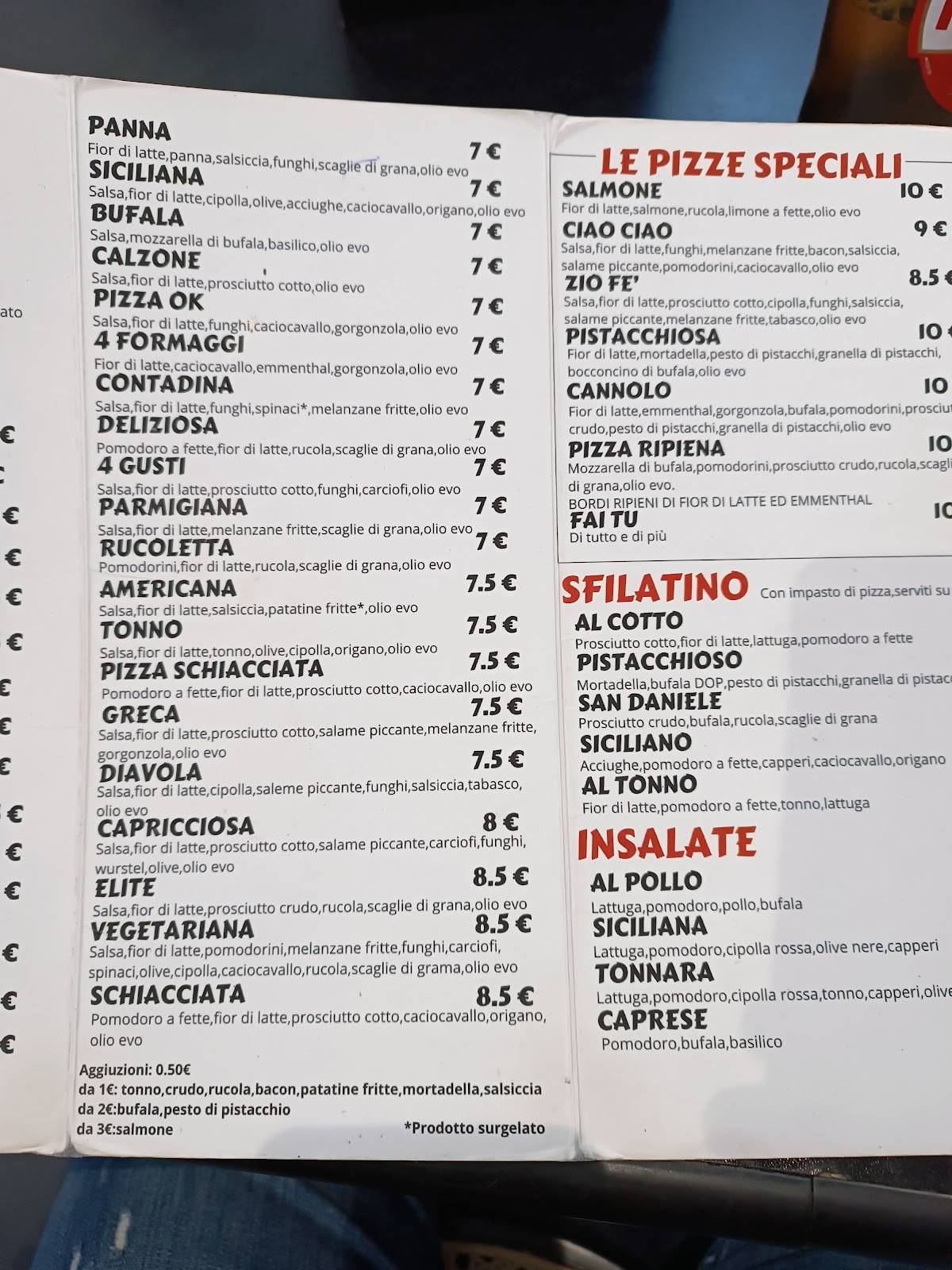 Menu di Pizzeria Zio Fè di Ferrante salvatore 