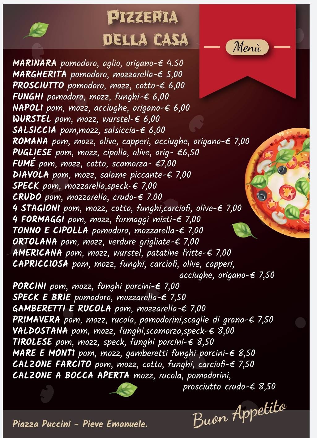 Menu di Pizzeria&CAFFÈ&MOKITO 