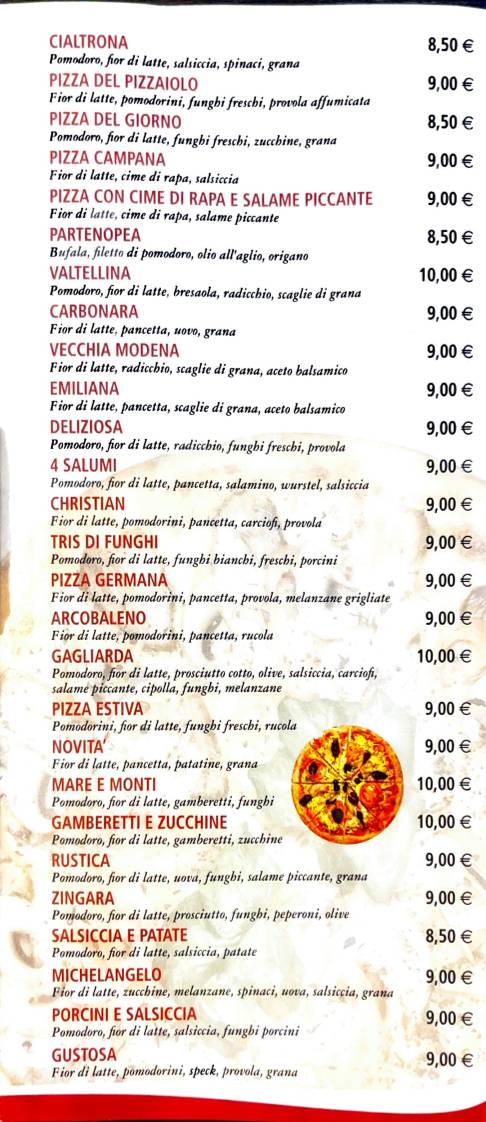 Menu di Pizzeria da Emilio 