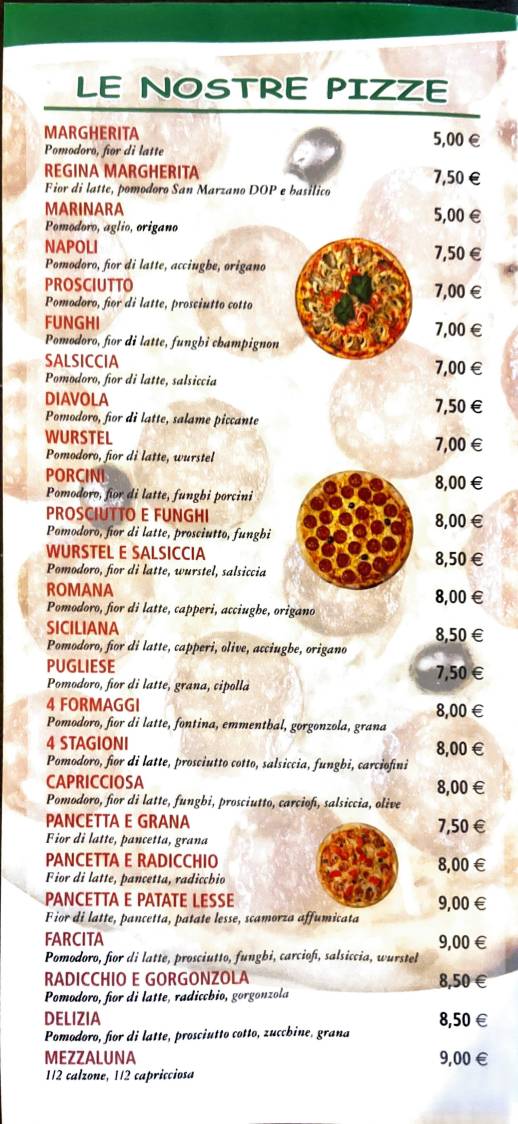 Menu di Pizzeria da Emilio 