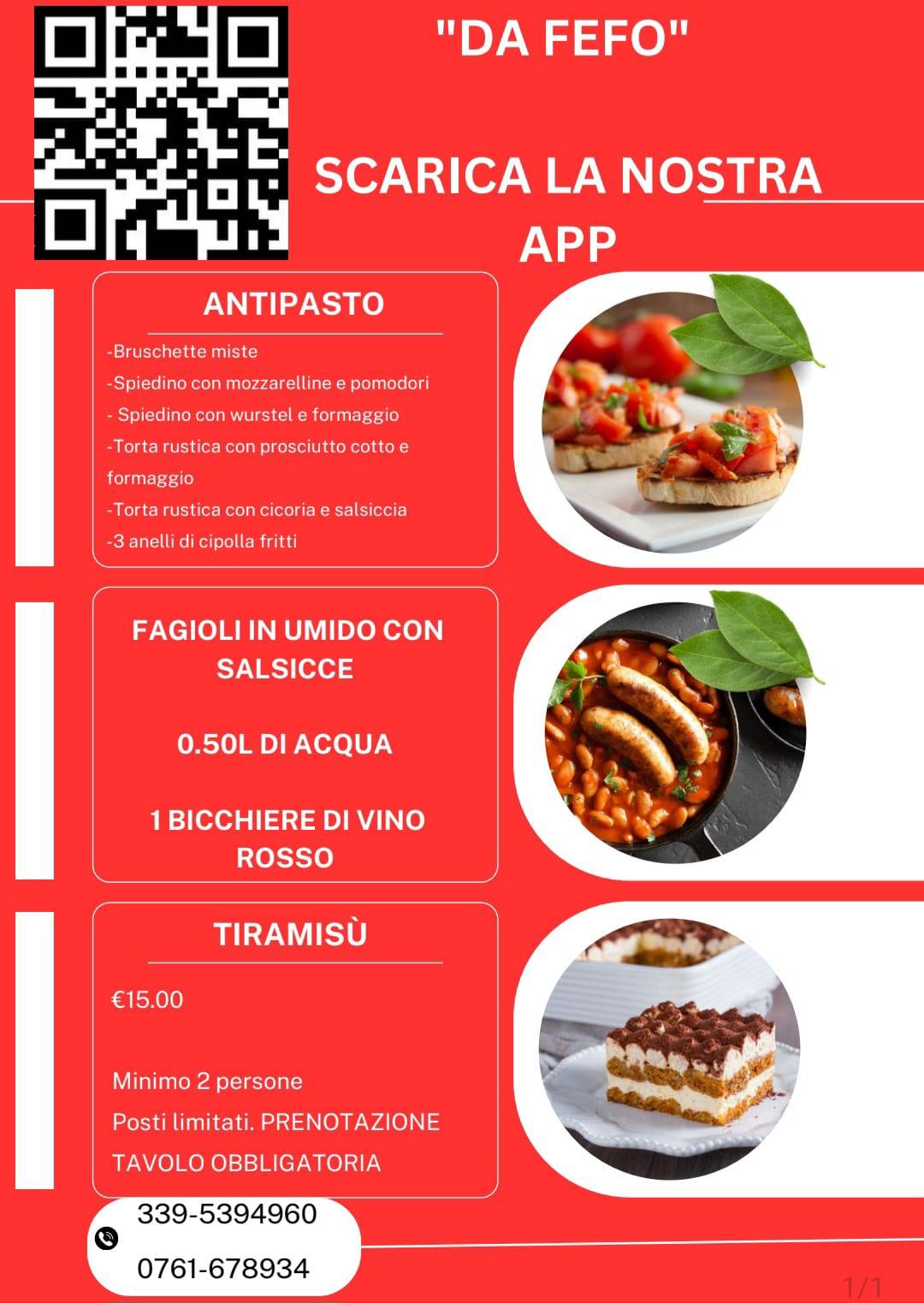 Menu di Pizzeria da FEFO 