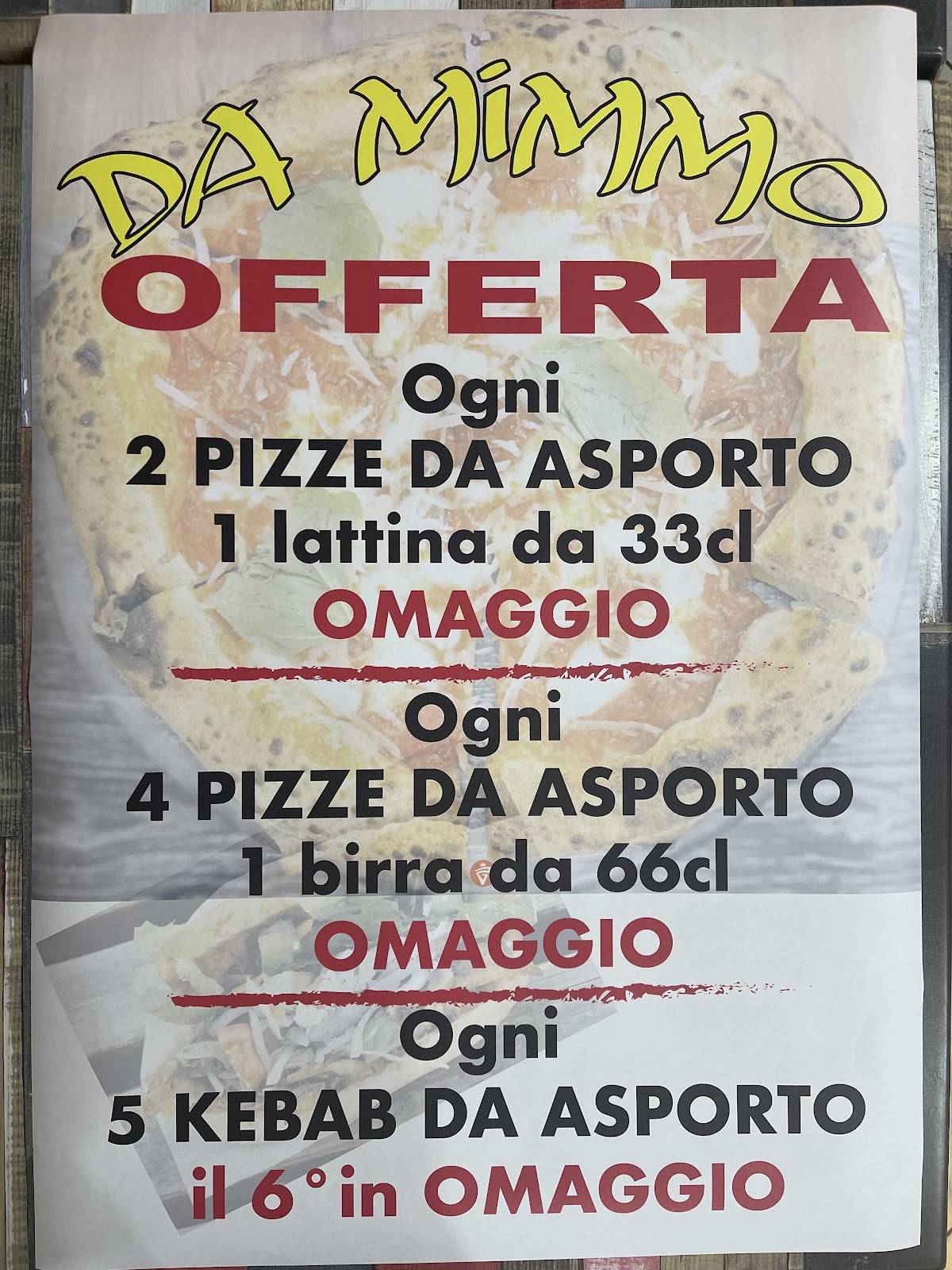 Menu di Pizzeria da Mimmo piossasco 