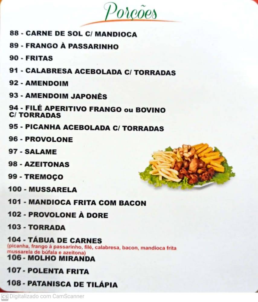 Pizzos Pizza e Restaurante cardápio
