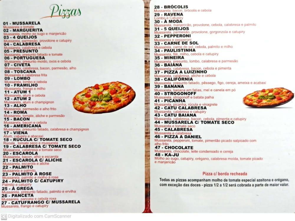 Pizzos Pizza e Restaurante cardápio