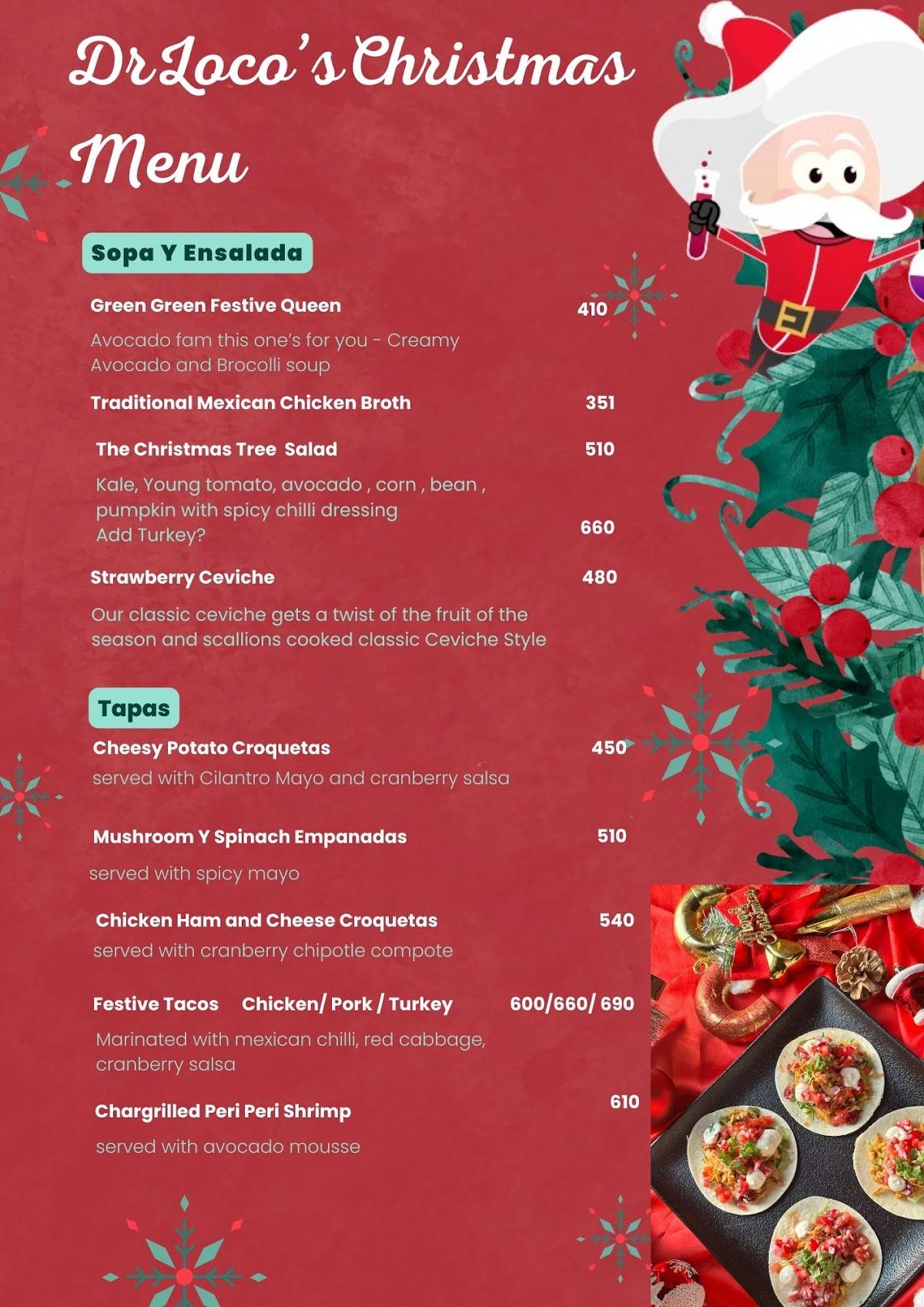 Poco Loco Town menu