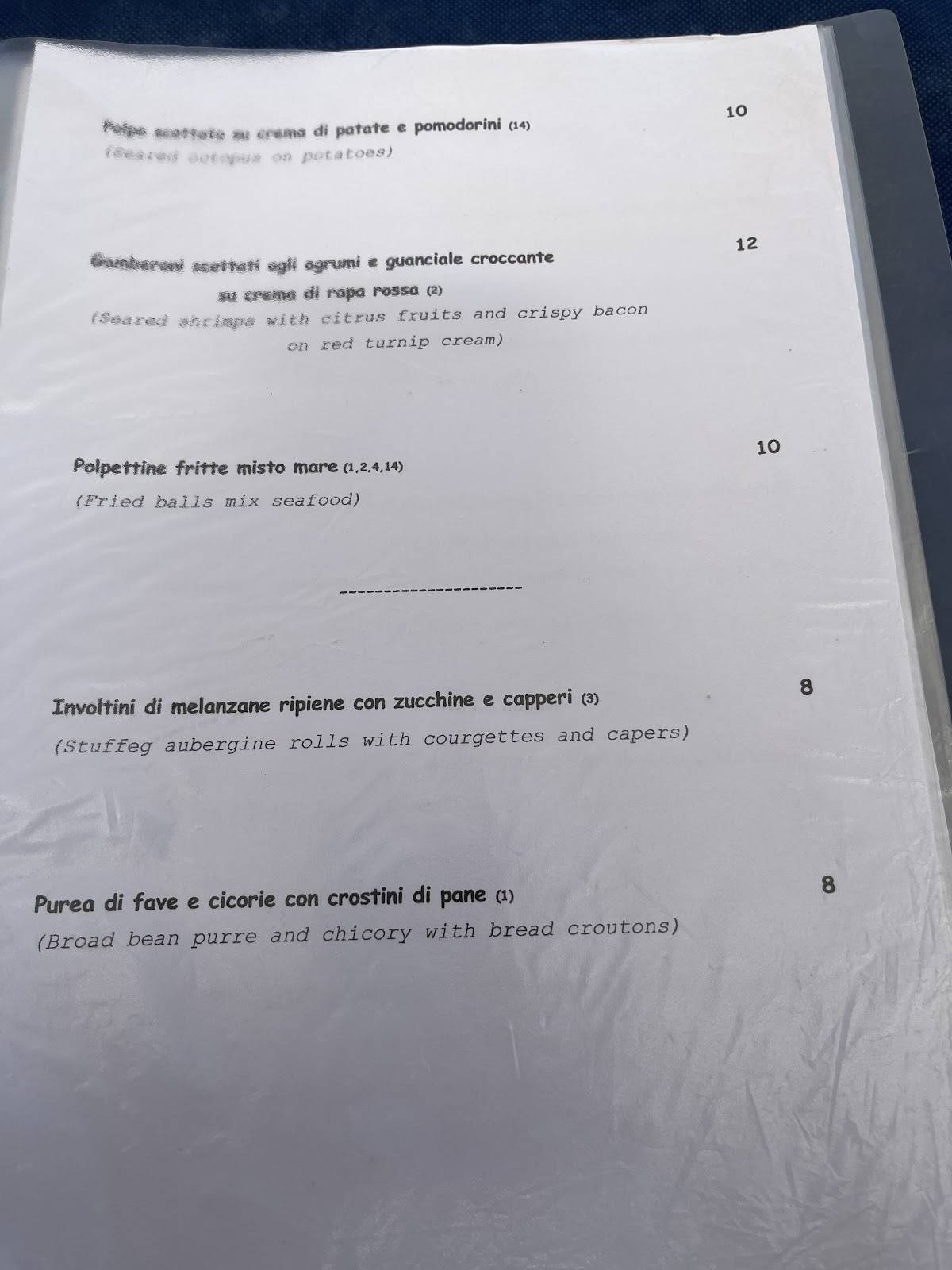 Menu di Poesia Restaurant and Bar 