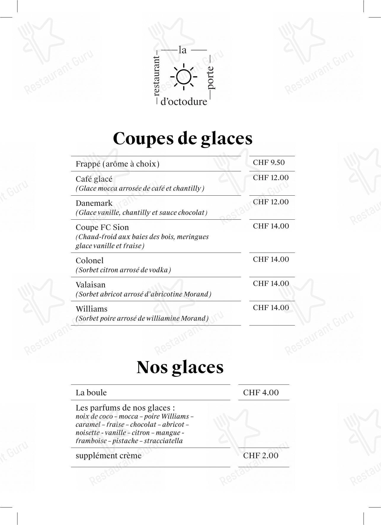 Коктейльная карта per Hotel Restaurant La Porte d'Octodure pizzeria