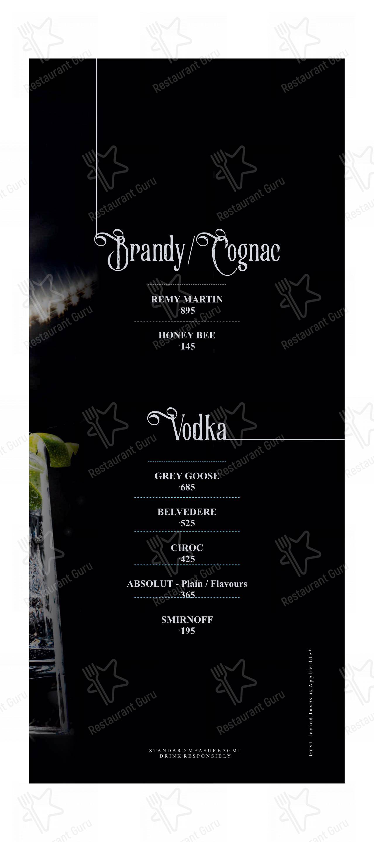 Portico Restaurant - Menu bar