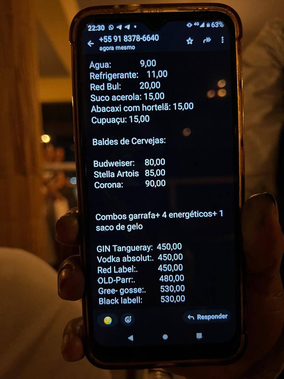 Porto Ver-o-Rio cardápio