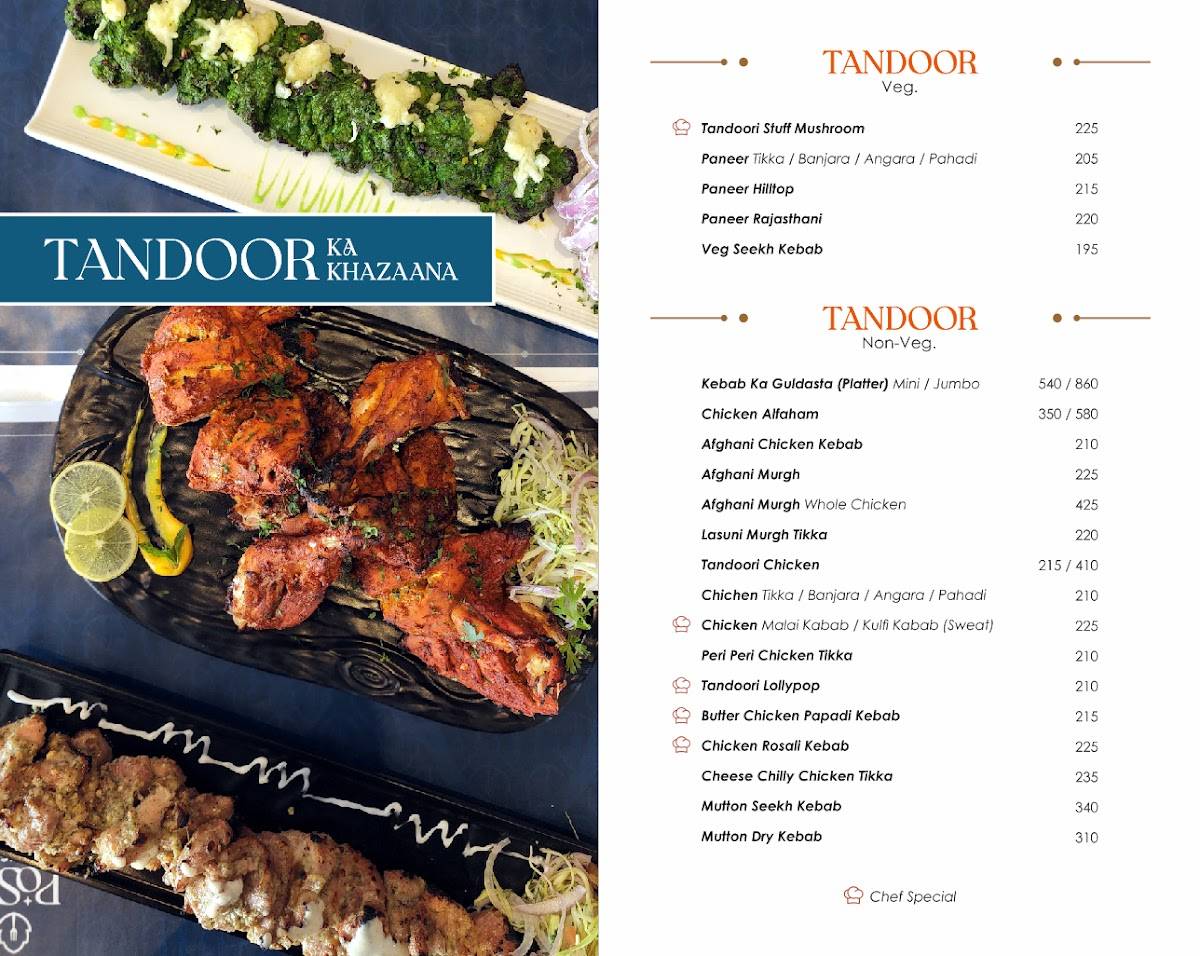 Posh Dining menu