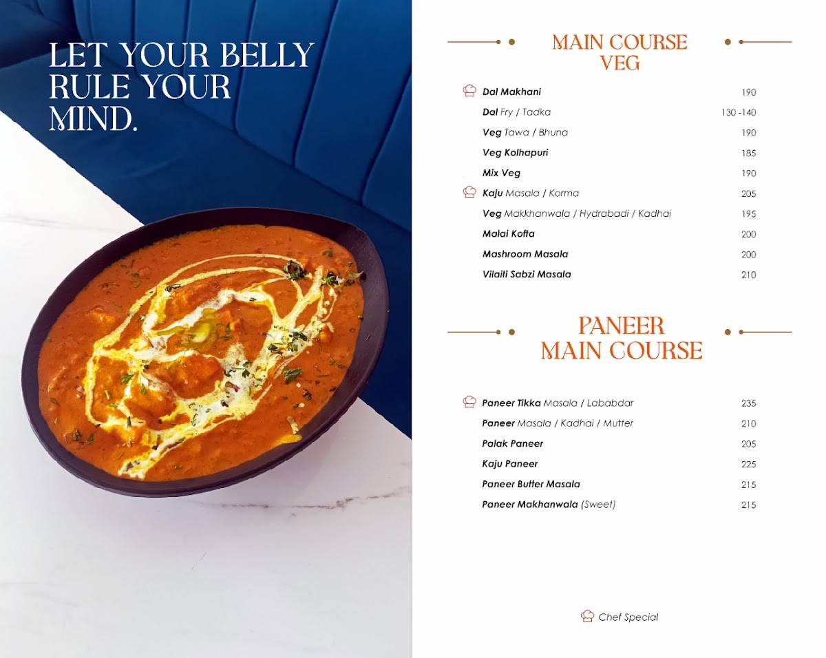 Posh Dining menu
