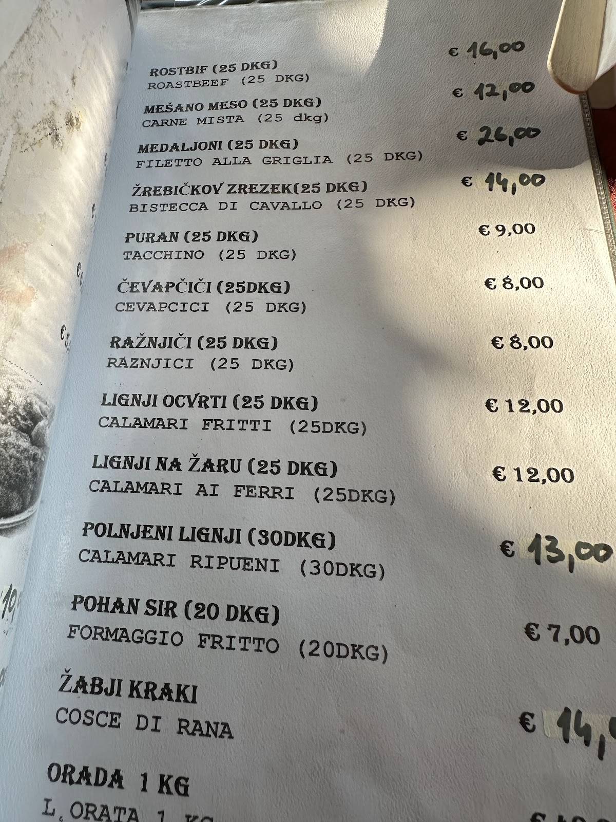 Menu di Pri Bzku 