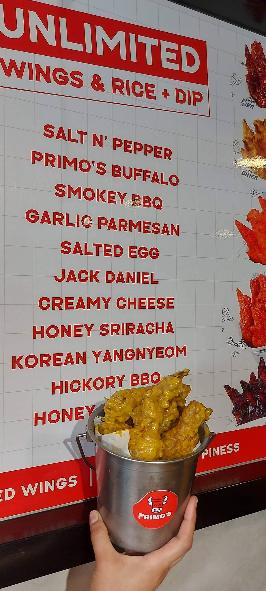 Menu at Primo's Unlimited Bucket Wings Comembo restaurant, Taguig