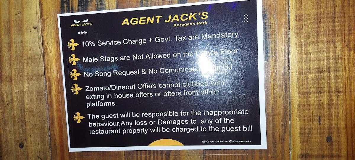 Agent Jack's Bar (Koregaon Park) menu