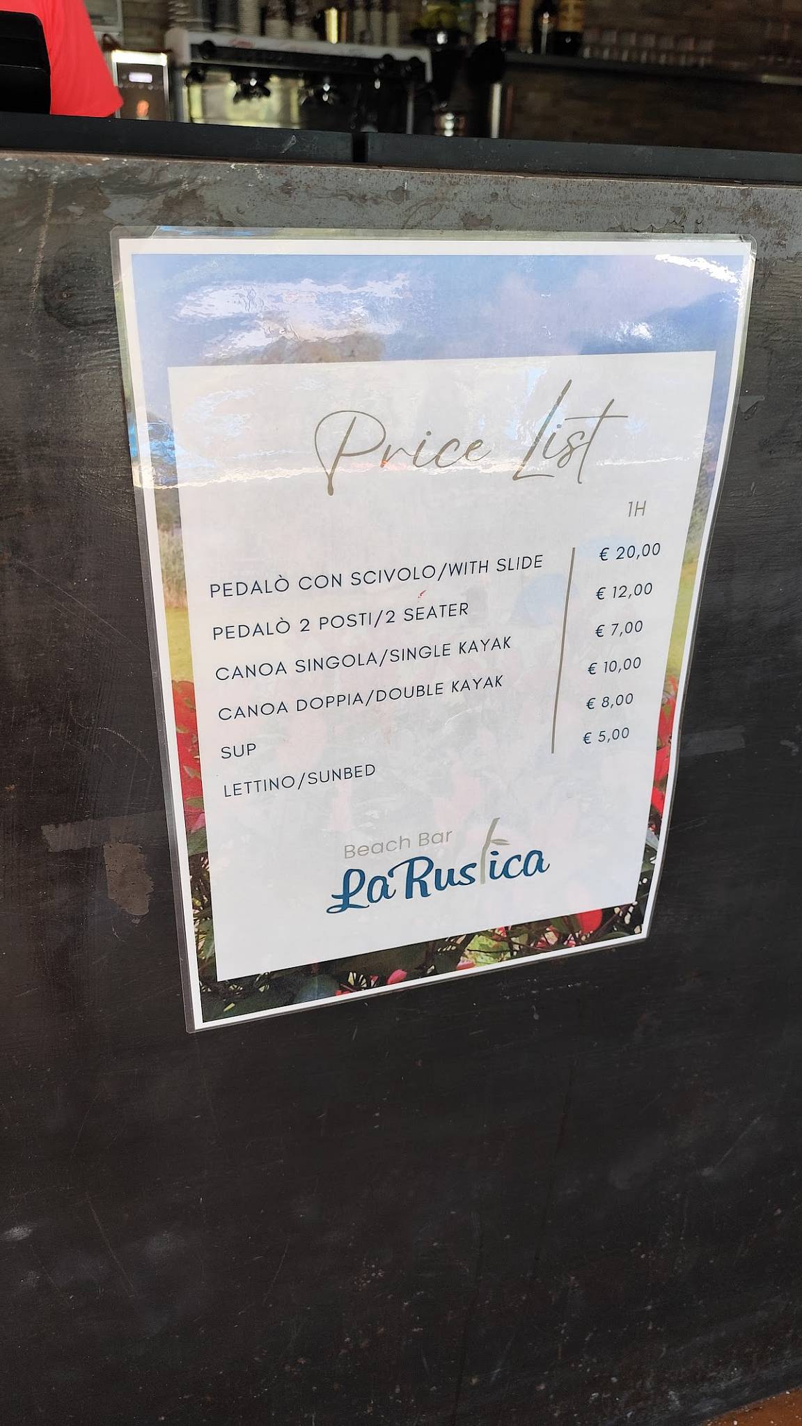 Menu di Bar La Rustica 