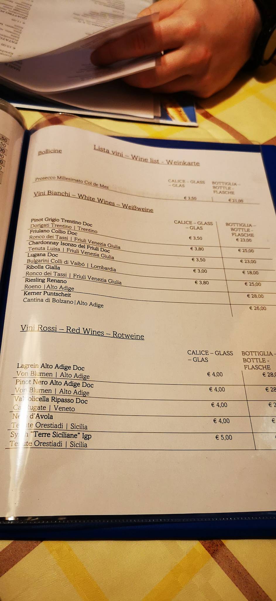 Menu di Al Tablè 