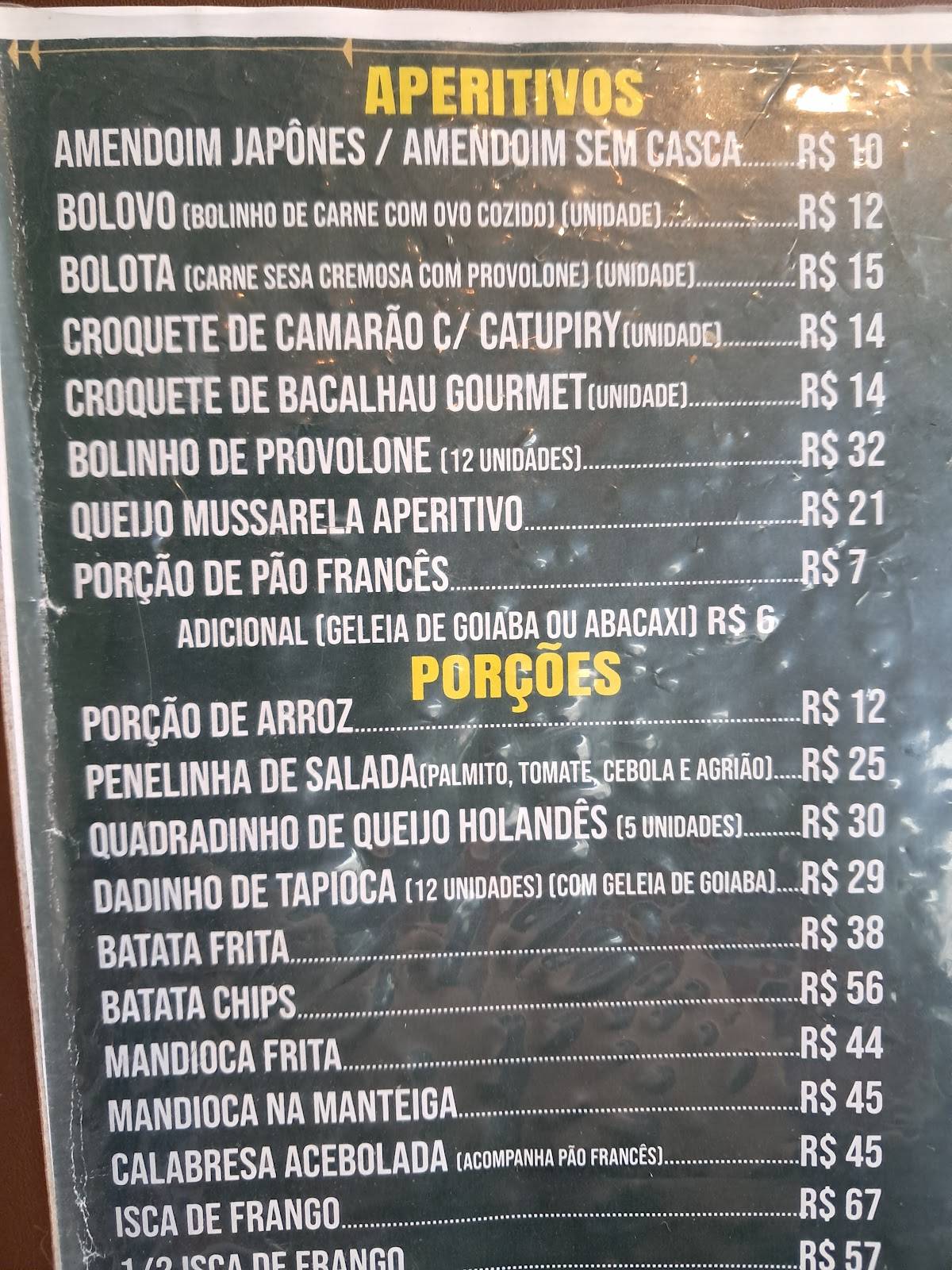 Boteco Seu Costa cardápio