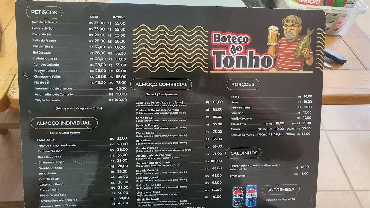 Boteco do Tonho cardápio